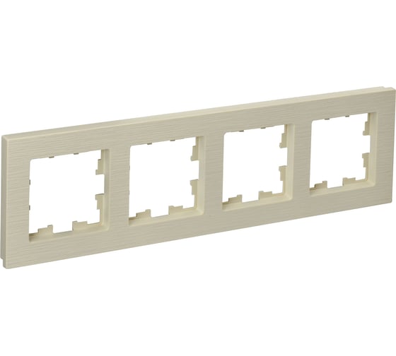 Изображение товара 4-местная рамка IEK Brite ру-4-бр бежевый рифленый BR-M42-51-K10