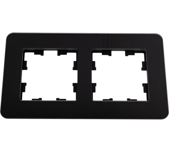 Изображение товара 2-местная рамка IEK Brite ру-2-2-бр стекло черный re BR-M22-G-41-K02