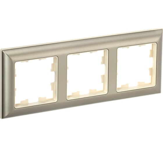 Изображение товара 3-местная рамка IEK Brite ру-3-бр бежевый/шампань BR-M32-12-3-K10