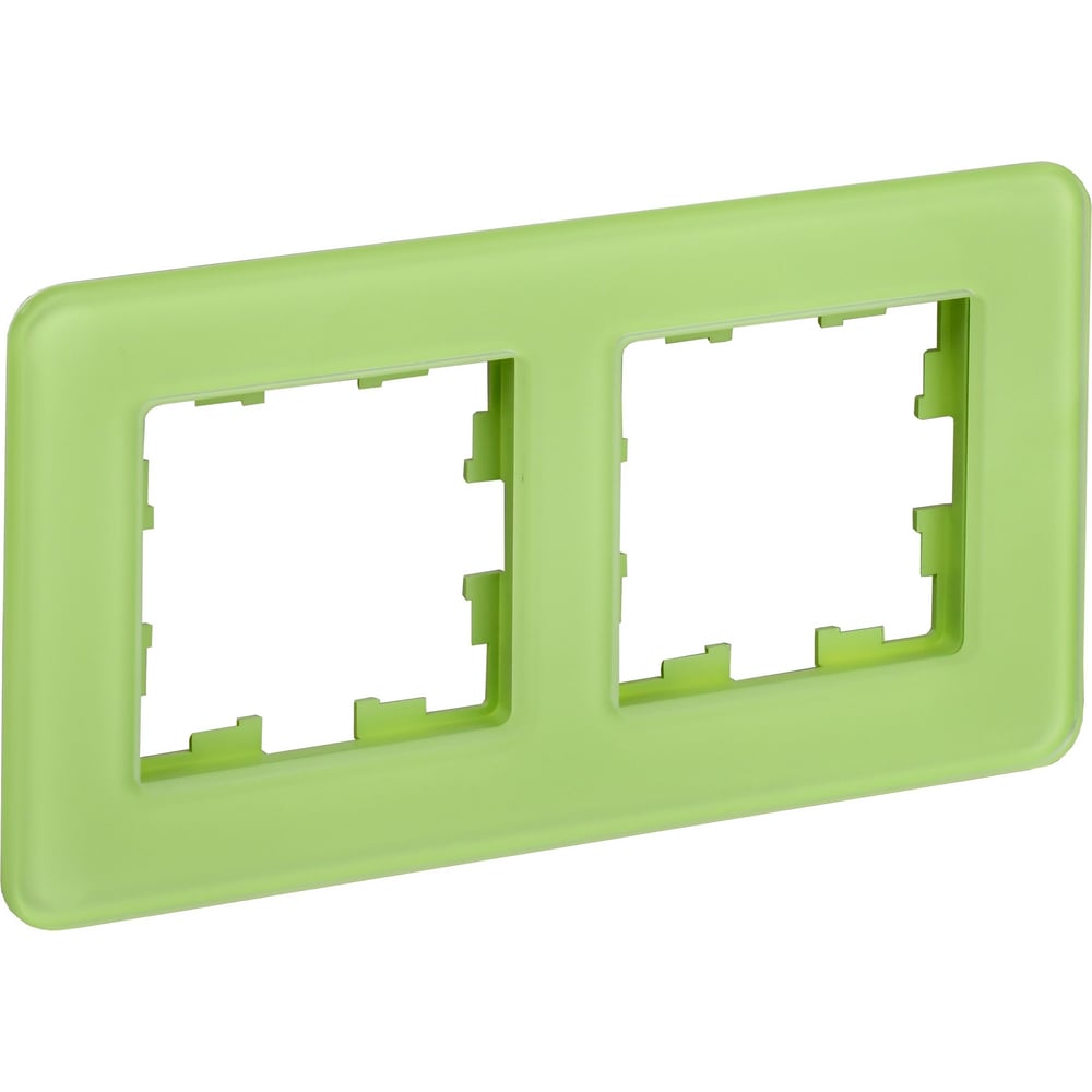 Изображение товара Двухместная рамка IEK Brite ру-2-2-бр из стекла зеленого цвета