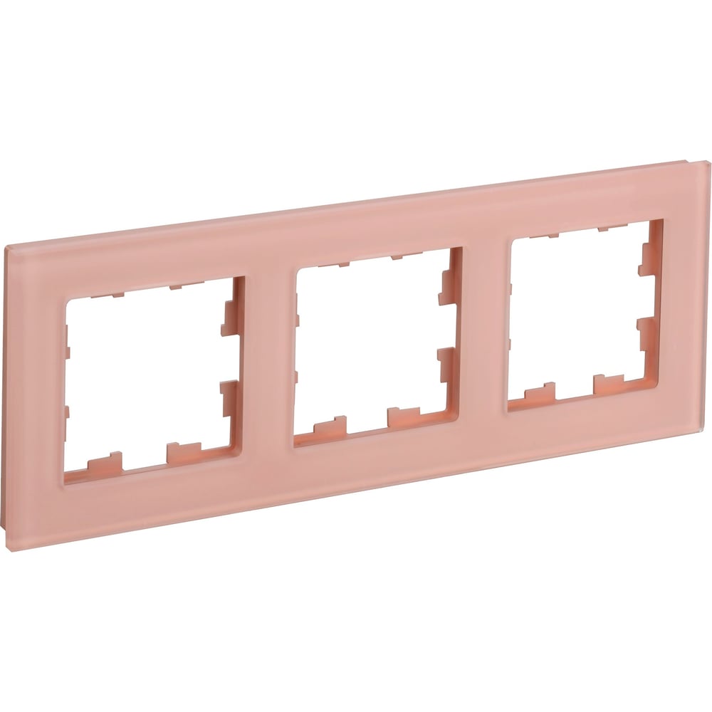 Изображение товара Рамка 3 поста IEK Brite ру-3-2-брп стекло персиковый матовый