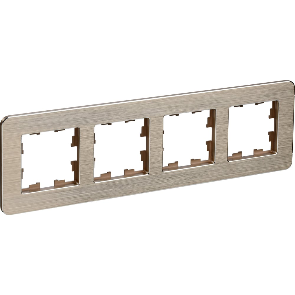 Изображение товара 4-местная рамка IEK Brite ру-4-1-бр металл шампань для кабельных систем
