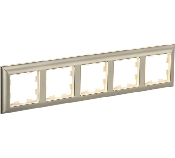 Изображение товара 5-местная рамка IEK Brite ру-5-бр бежевый/шампань BR-M52-12-3-K10