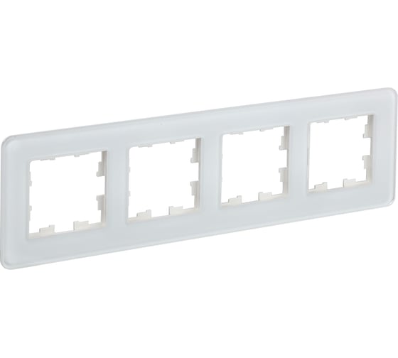 Изображение товара 4-местная рамка IEK Brite ру-4-2-бр стекло белый re BR-M42-G-41-K01