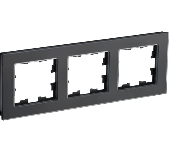 Изображение товара 3-местная рамка IEK Brite ру-3-2-бр стекло черный матовый BR-M32-G-31-K02