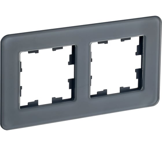 Изображение товара 2-местная рамка IEK Brite ру-2-2-бр стекло графит re BR-M22-G-41-K53