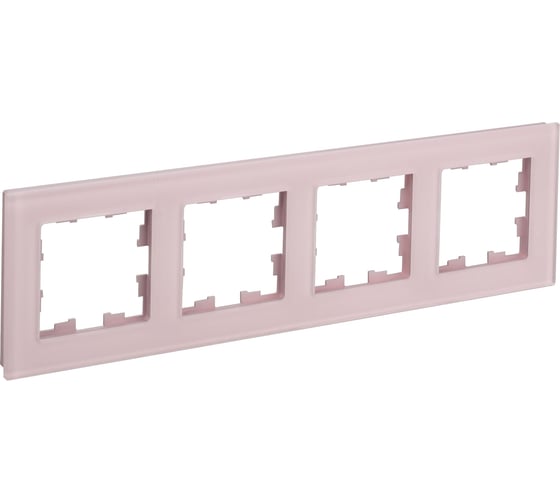 Изображение товара 4-местная рамка IEK Brite ру-4-2-бр стекло розовый матовый BR-M42-G-31-K14