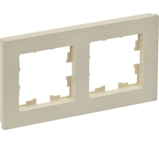 Изображение товара 2-местная рамка IEK Brite ру-2-бр бежевый рифленый BR-M22-51-K10