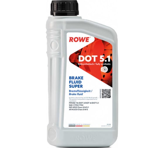 Изображение товара Тормозная специальная жидкость ROWE HIGHTEC BRAKE FLUID SUPER DOT 5.1 25104-0010-99