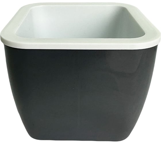 Изображение товара Горшок-кашпо Мультипласт Групп куб 1,6/2,4л графит MPG9017