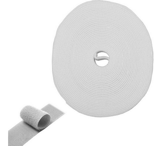 Изображение товара Лента-липучка (стяжка) Pro Legend 5 м х 20 мм, белая PL9670