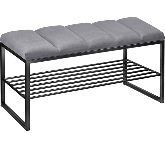 Изображение товара Банкетка GreenWeen RUBY MINI, черная, Light Blue, Bulon 850x400x435 мм GW-RUBYMINI-LB-850B-BL