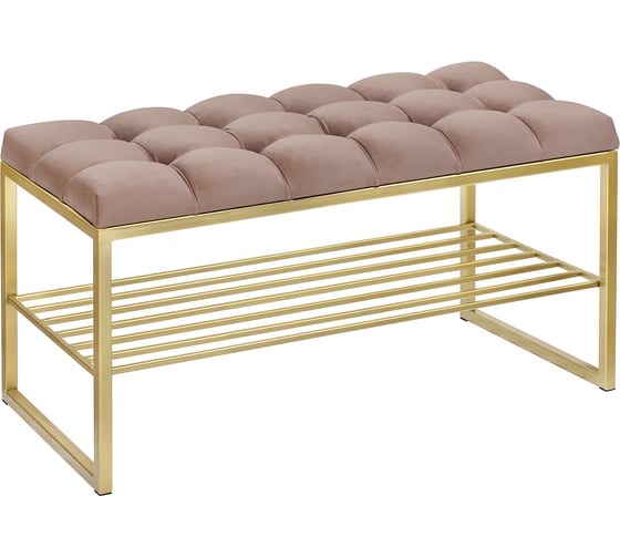 Изображение товара Банкетка GreenWeen RUBY MINI, золотая, Mocco, каретная стяжка 850x400x450 мм GW-RUBYMINI-M-850G-K