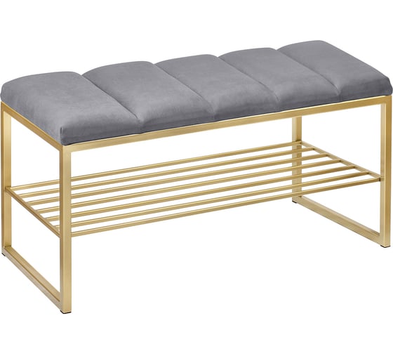 Изображение товара Банкетка GreenWeen RUBY MINI, золотая, Light Blue, Bulon 850x400x435 мм GW-RUBYMINI-LB-850G-BL