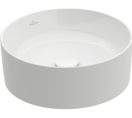 Изображение товара Раковина Villeroy & Boch Collaro 400х400х145, отверстия для смесителя-отсутствует, CeramicPlus, цвет-альпийский белый 4A1840R1