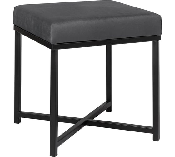 Изображение товара Пуф GreenWeen CRUZ, черный, Mouse Grey, 400x400x470 мм GW-CRUZ-400B-MG