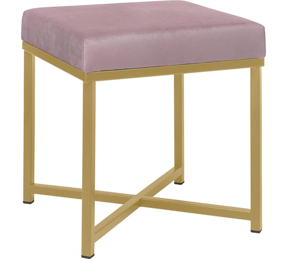 Изображение товара Пуф GreenWeen CRUZ, золотой, Dusty Pink, 400x400x470 мм GW-CRUZ-400G-DP