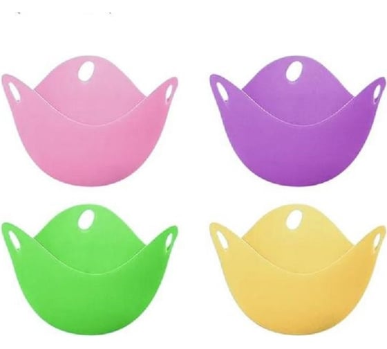 Изображение товара Набор для приготовления яиц пашот из 4 шт Homium розовый, зеленый, желтый, фиолетовый eggs2