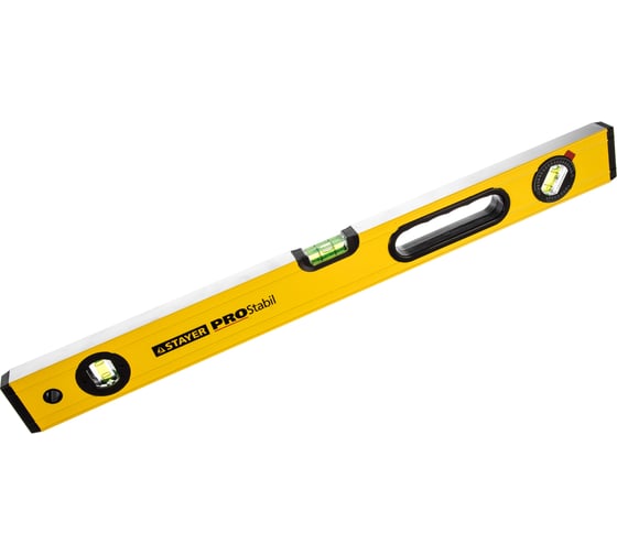 Изображение товара Профессиональный усиленный коробчатый уровень, 2 фрезерованные поверхности, 3 ампулы, 1 поворотная, ручки, 60см Stayer PROSTABIL 3471-060_z01