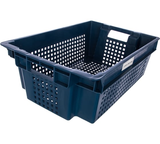 Изображение товара Ящик п/э 600х400х200, синий, вес 1,4 кг Тара.ру 00341