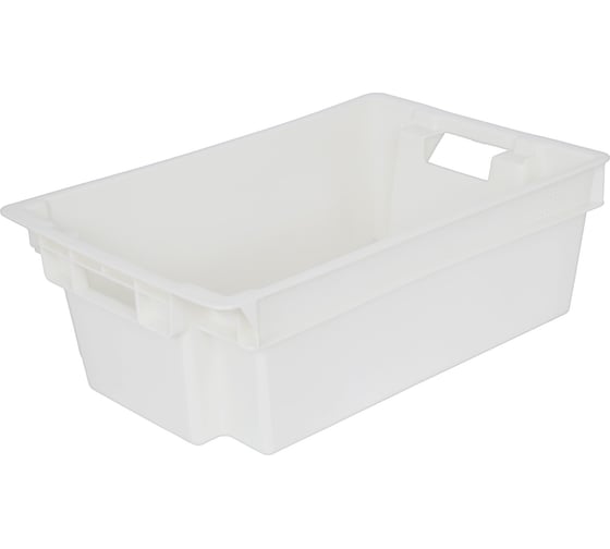 Изображение товара Мясной ящик, п/э сплошной 600х400х200 белый, вес 1,6 кг Тара.ру 01363