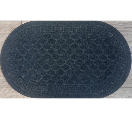 Изображение товара Влаговпитывающий коврик In'Loran с тиснением 60x90 см. ХОЛЛ, овал серый, In Loran арт. 130L-694