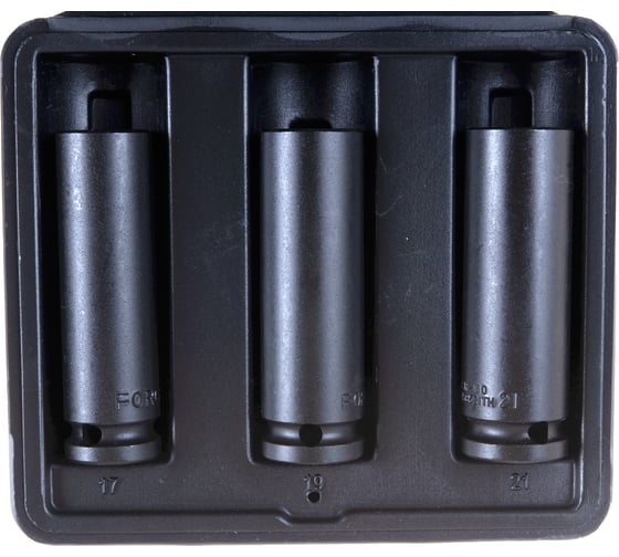 Изображение товара Набор тонкостенных ударных головок, 1/2", 3 шт. FORCE 4032TH