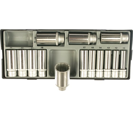 Изображение товара Набор головок длинных 12-гранных, 1/2", 14 шт. FORCE T4143-9