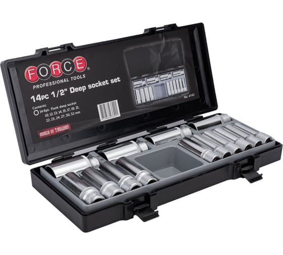 Изображение товара Набор длинных 6-ти гранных головок 14 шт. FORCE 4143