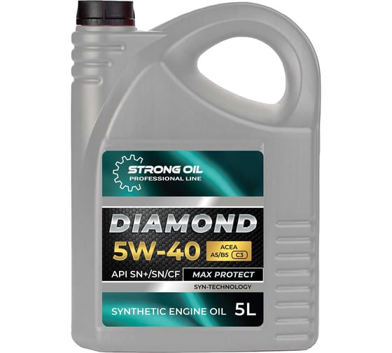 Изображение товара Масло STRONG OIL DIAMOND ENGINE 5W-40 SN/SN+ синтетика (канистра 5л) API SN+/SN/CF ACEA A5/B5,C3 0001480033-SO