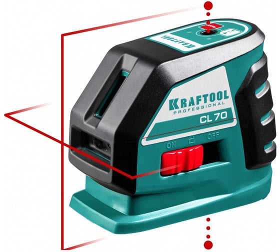 Изображение товара Лазерный линейный нивелир KRAFTOOL CL-70 20м / 70м /детектор/, сверхъяркий IP54 34660