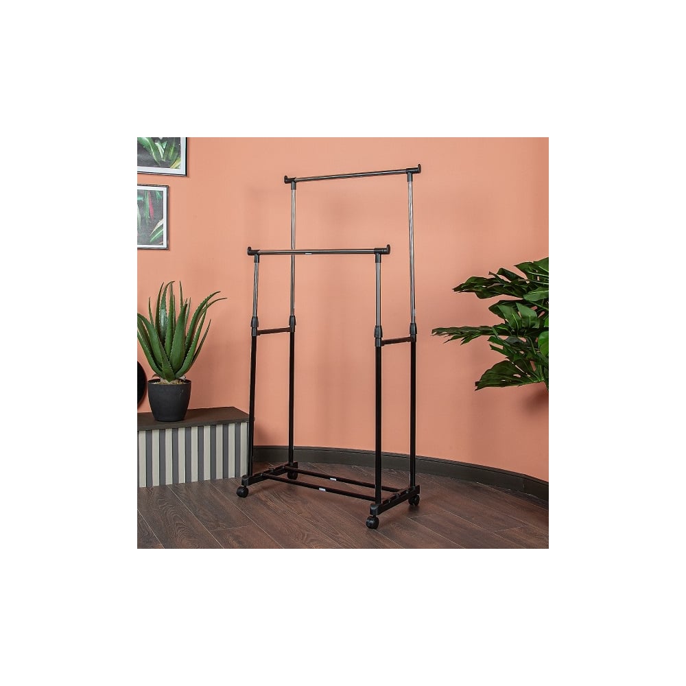 Изображение товара Напольная вешалка для одежды Helex Home черная/серебристая W-12