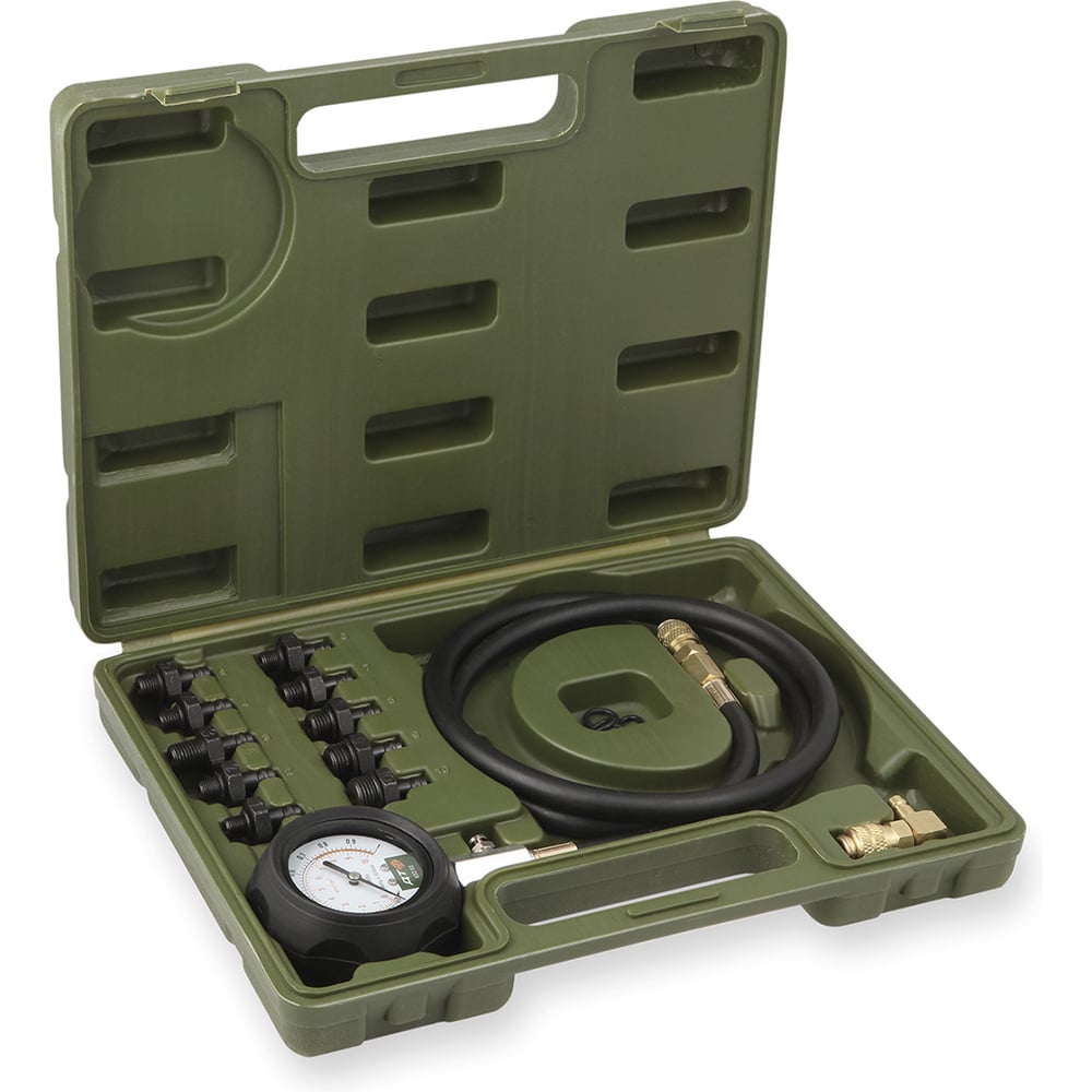 Изображение товара Набор для измерения давления масла Дело Техники 832112 с адаптерами и кейсом