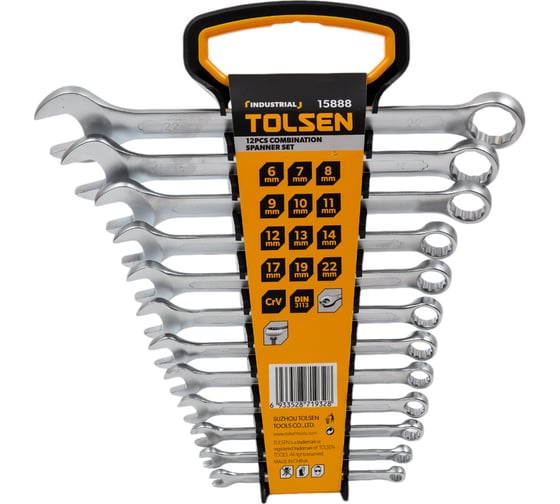 Изображение товара Набор комбинированных ключей TOLSEN 6-22 мм, 12 предметов 15888