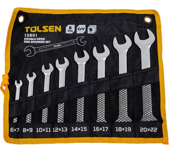 Изображение товара Набор рожковых ключей TOLSEN 6-22 мм, 8 предметов 15891