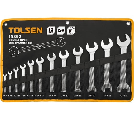 Изображение товара Набор рожковых ключей TOLSEN 6-32 мм, 12 предметов 15892