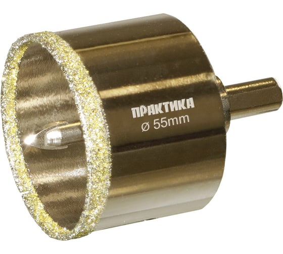 Изображение товара Коронка алмазная по керамограниту/керамике Профи (55х70 мм) ПРАКТИКА 917-682