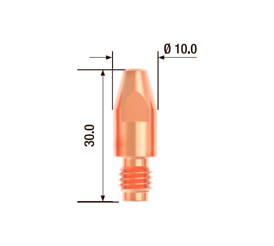 Изображение товара Наконечник контактный ECU (10 шт; 1.4 мм; M8; 30 мм) FUBAG FB.CTM8.30-14