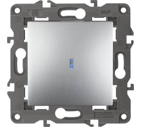 Изображение товара Выключатель с подсветкой ЭРА 14-1102-03 10АХ-250В, IP20, Elegance, алюминий Б0034217