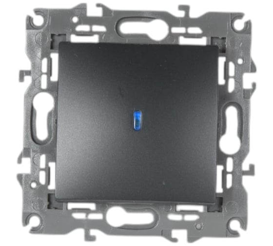 Изображение товара Выключатель с подсветкой ЭРА 14-1102-05 10АХ-250В, IP20, Elegance, антрацит Б0034219