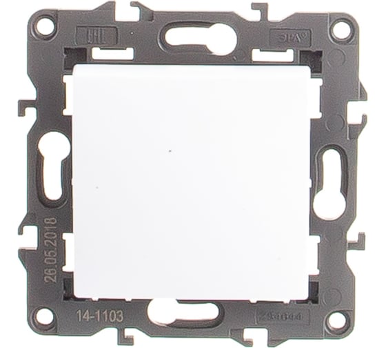 Изображение товара Переключатель ЭРА Elegance1 0АХ-250В, IP20, белый 14-1103-01 Б0034222