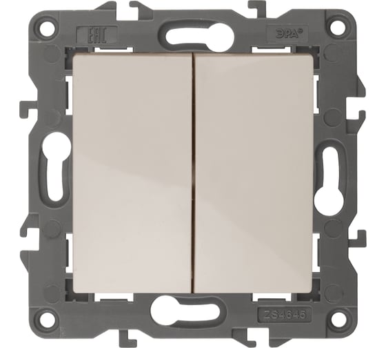 Изображение товара Двойной выключатель ЭРА 14-1104-02 10АХ-250В, IP20, Elegance, слоновая кость Б0034231