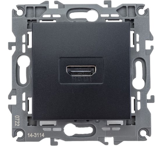 Изображение товара Розетка HDMI ЭРА 14-3114-05 IP20, Elegance, антрацит Б0034336