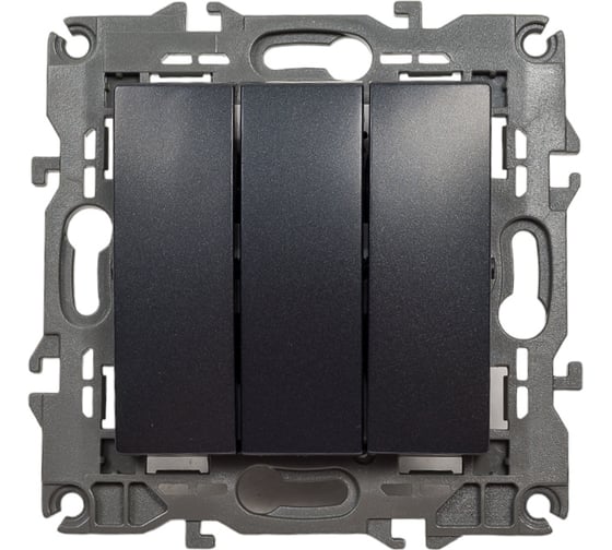 Изображение товара Тройной выключатель ЭРА 14-1107-05 10АХ-250В, IP20, Elegance, антрацит Б0034254