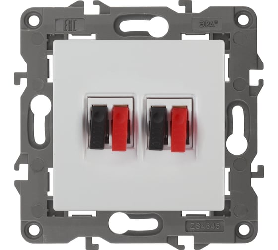 Изображение товара Двойная аудиорозетка ЭРА Elegance IP20, белый 14-3112-01 Б0034326