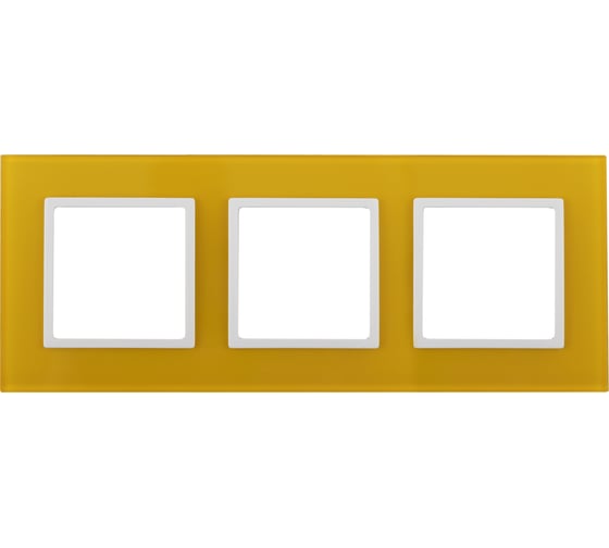 Изображение товара Рамка ЭРА 14-5103-21 на 3 поста, стекло, Elegance, жёлтый+белый Б0034512