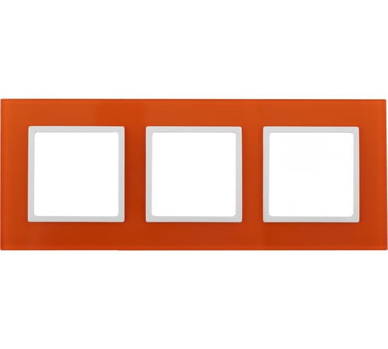 Изображение товара Рамка ЭРА 14-5103-22 на 3 поста, стекло, Elegance, оранжевый+белый Б0034513