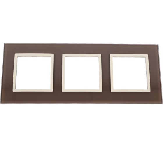 Изображение товара Рамка ЭРА 14-5103-31 на 3 поста, стекло, Elegance, мокко+слоновая кость Б0034521