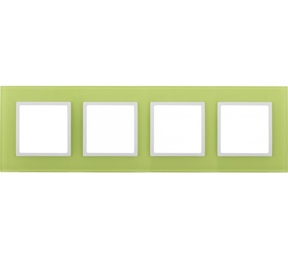 Изображение товара Рамка ЭРА 14-5104-26 на 4 поста, стекло, Elegance, лайм+белый Б0034534