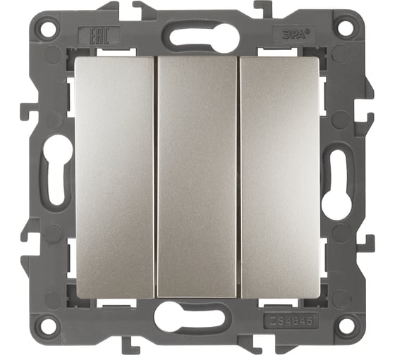 Изображение товара Тройной выключатель ЭРА 14-1107-04 10АХ-250В, IP20, Elegance, шампань Б0034253